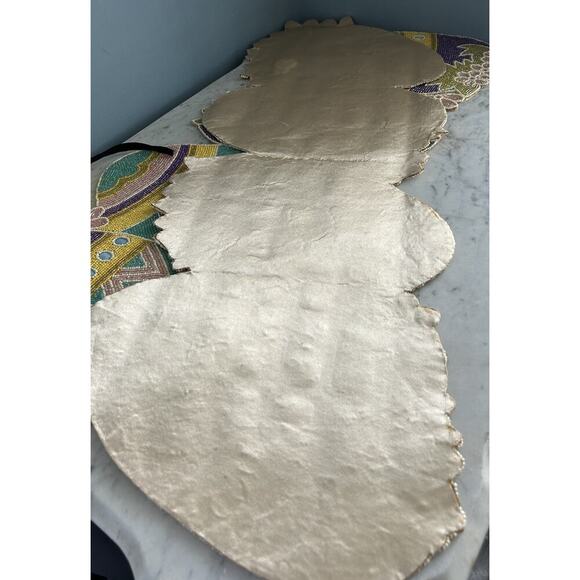 Vintage Easter Egg Table Runner Beaded 13 x 36 In Holiday Home Decor Eggs Purple - Picture 6 of 11